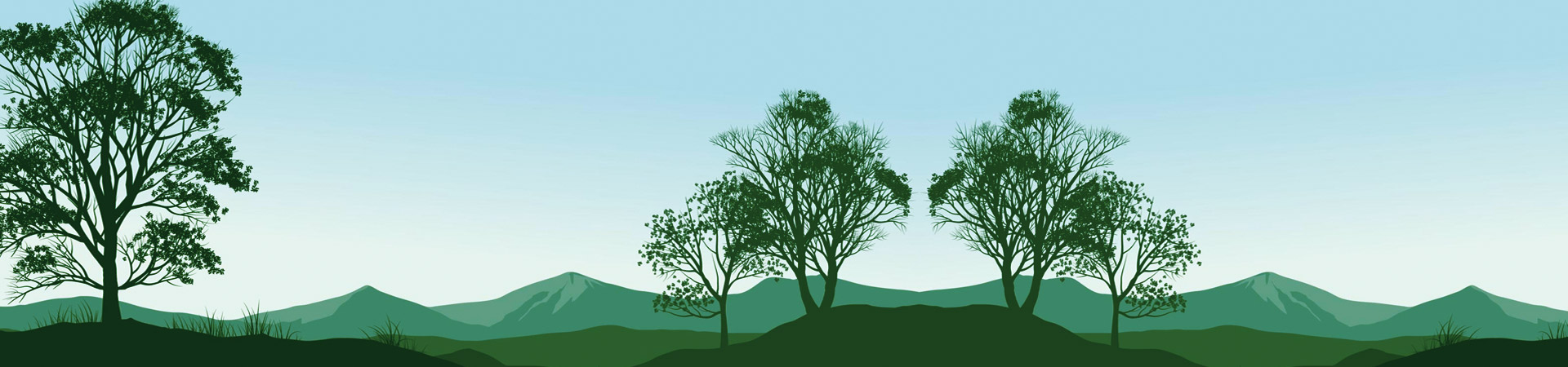 nature background with silhouette of trees mountain